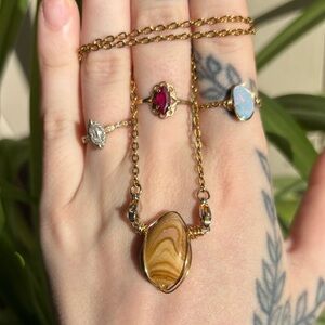 Wood jasper interchangeable necklace